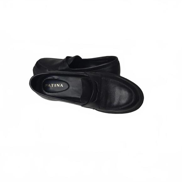 Patina Portland Leather-Black Leather Chunky Loafers Handmade in Mexico Size 8.5 - Picture 3 of 6